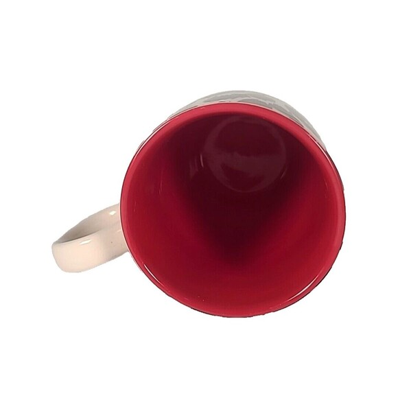 Mary Kay Coffee Mug Teacup Black and White Spotted Animal Print Red Inside. - Picture 3 of 8